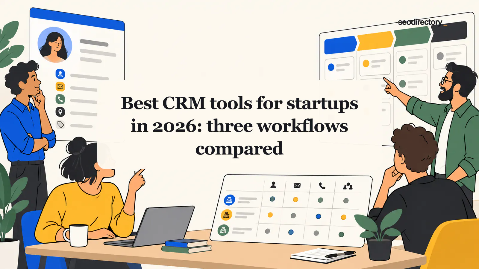 Best CRM tools for startups in 2026: three workflows compared