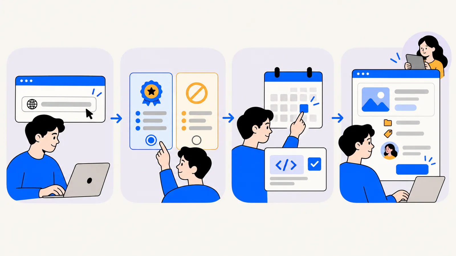 Founder follows SEO Directory's product link, listing path, launch cohort and details steps before the listing is reviewed