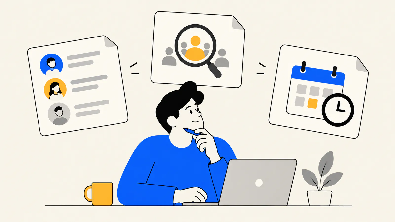 Startup founder distinguishing contact records, buyer research and follow-up work before choosing a sales tool